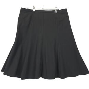 Alex Marie A-Line Skirt Wool Blend Flowy Women 12 Black Office Neutral Minimal
